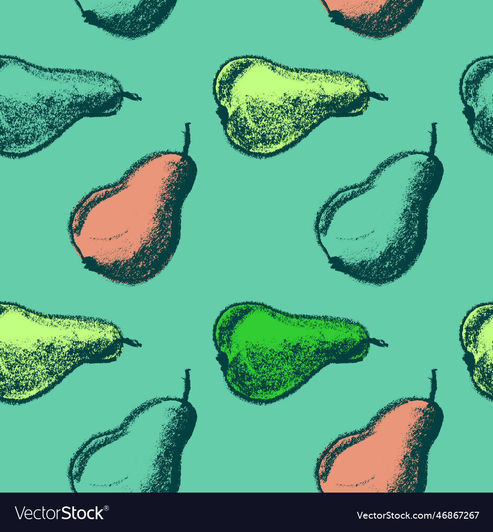 Color pears textile ornament and seamless pattern