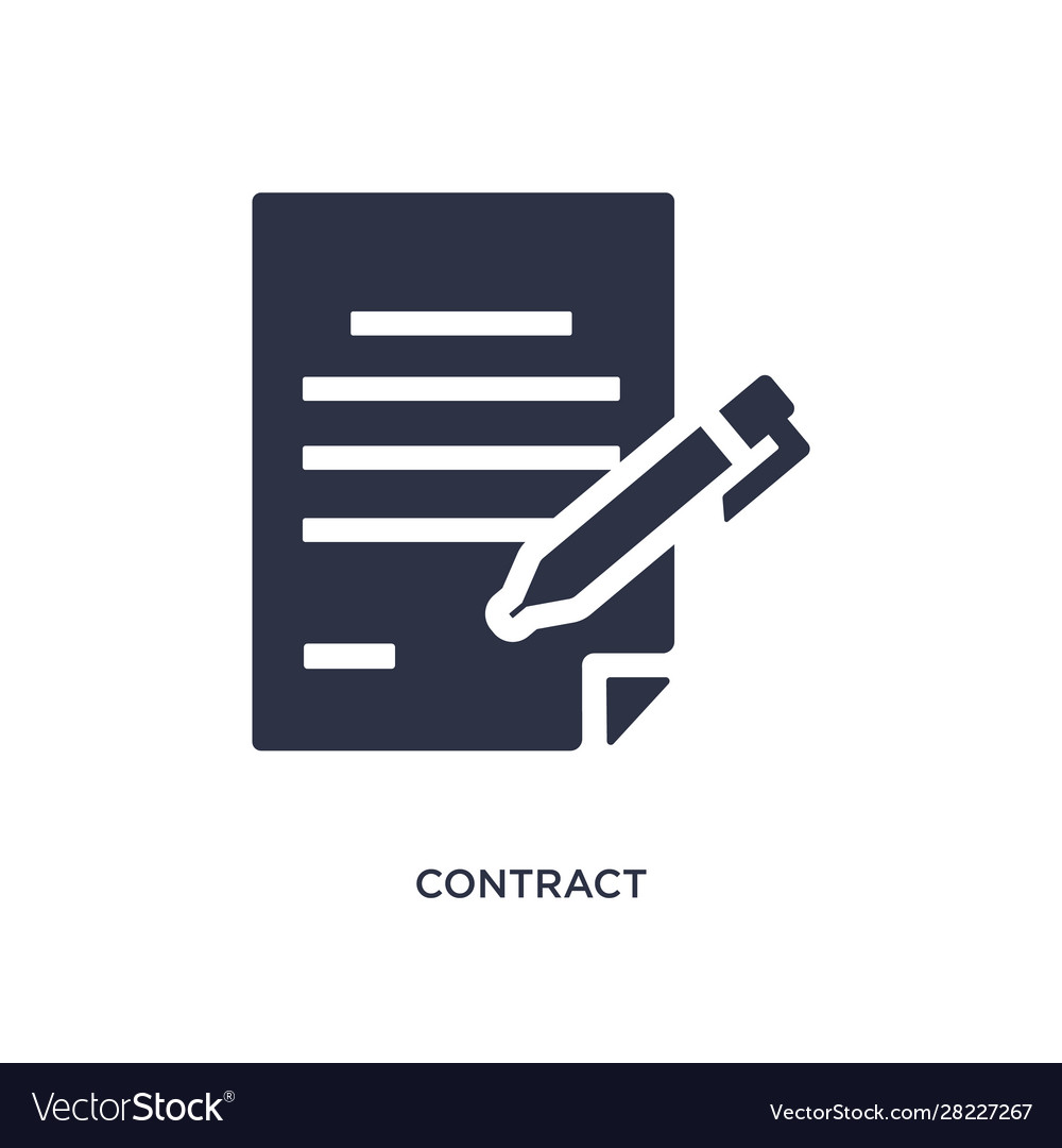 Contract icon on white background simple element vector image Contract icon on white background simple element