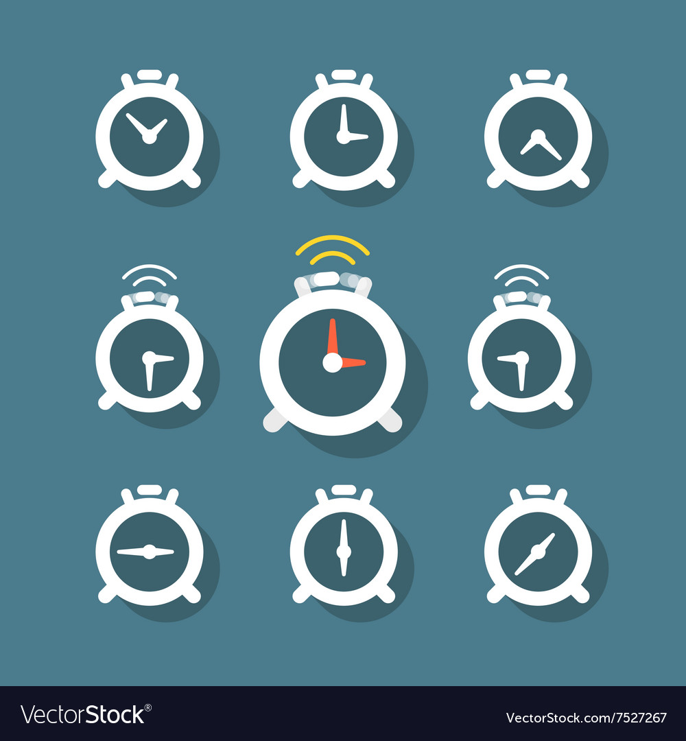 Different status clocks collection Royalty Free Vector Image