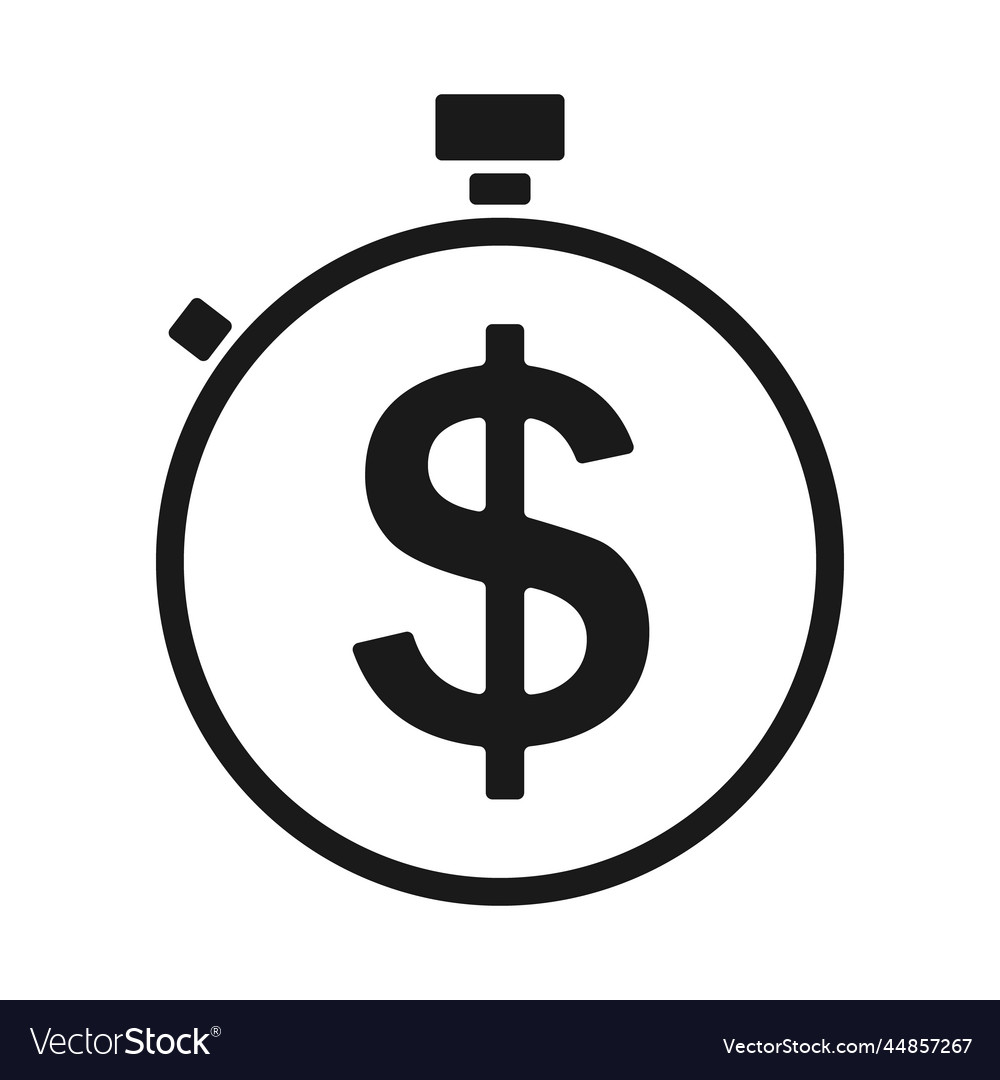 Dollar and stopwatch icon