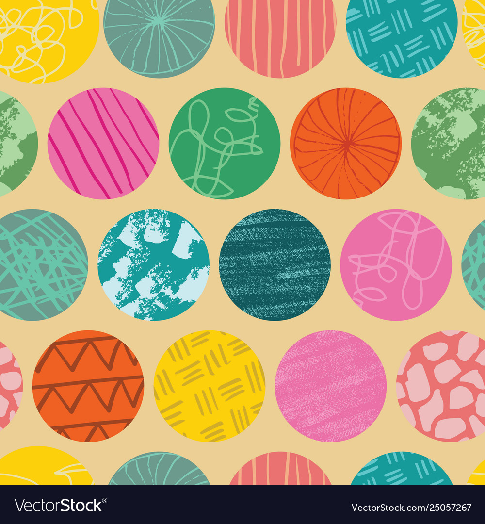 Doodle circle seamless abstract repeat pattern vector image Doodle circle seamless abstract repeat pattern