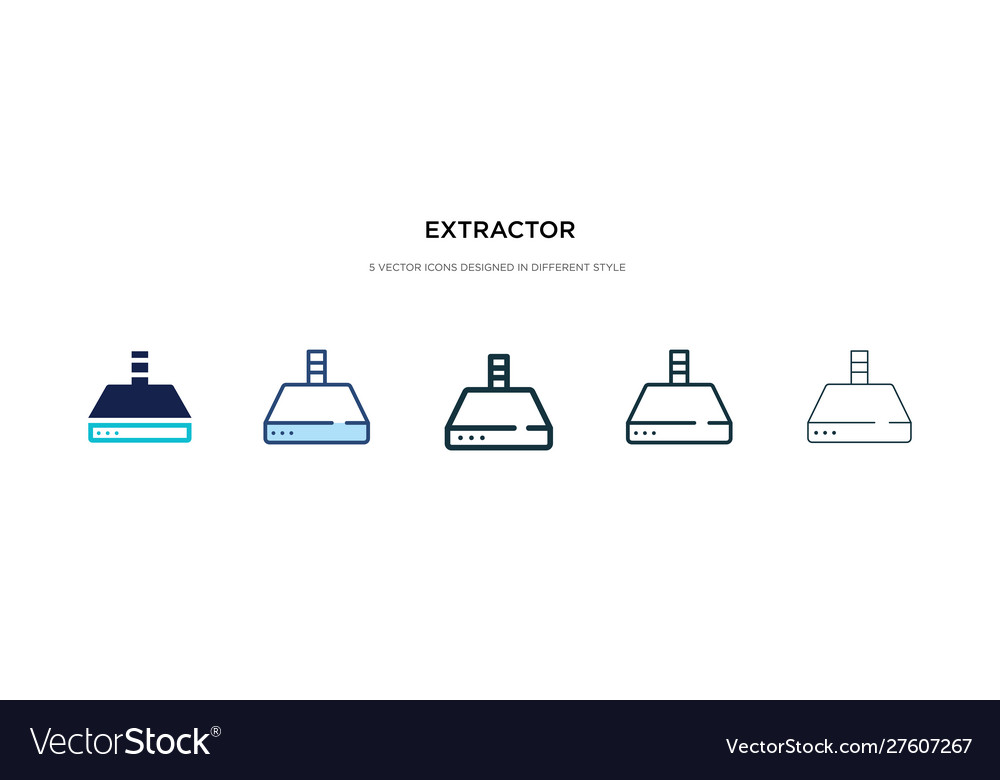 Extractor icon in different style two colored Vector Image Extractor icon in different style two colored