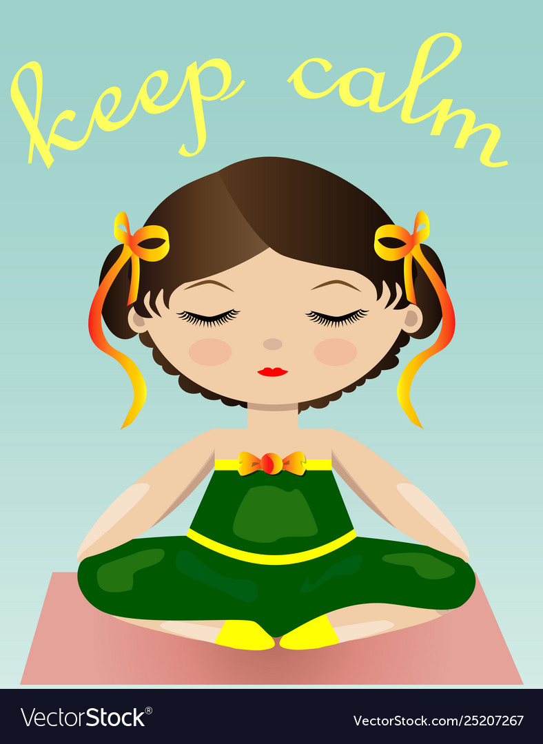 Female yoga a girl in green suit is sitting vector image Female yoga a girl in green suit is sitting