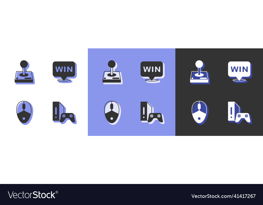 Game Console Set with Joystick Icons