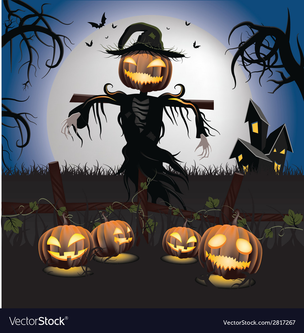 Halloween Scarecrow Vector Image Halloween Scarecrow Vector Image