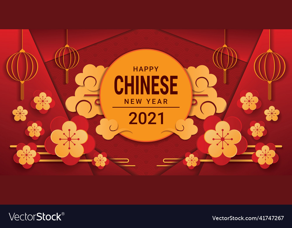 Frohes chinesisches neues Jahr 2021 Banner-Design vector image Frohes chinesisches neues Jahr 2021 Banner-Design