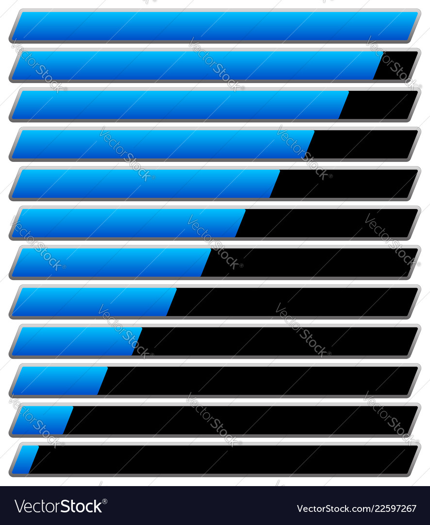 Horizontal progress loading bar templates vector image Horizontal progress loading bar templates