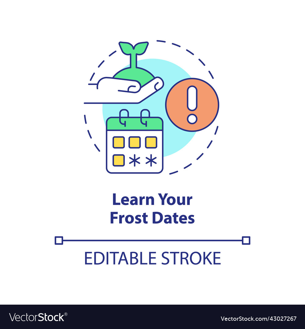 Learn your frost dates concept icon vector image Learn your frost dates concept icon