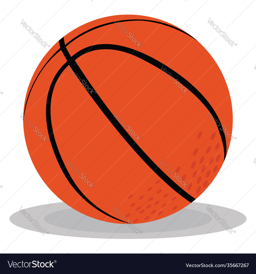 Orange basketball on white background Royalty Free Vector