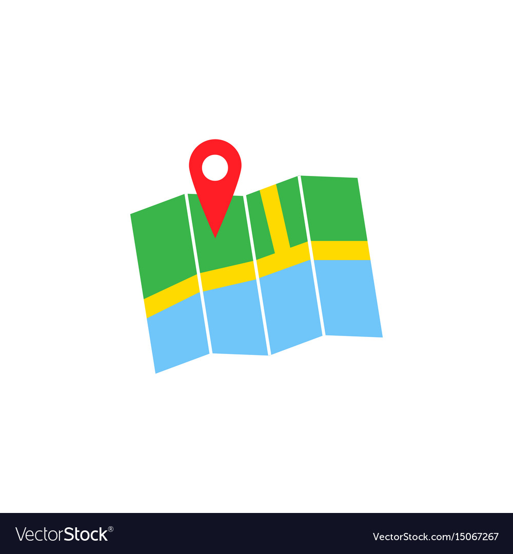 Pin with map solid icon navigation and location