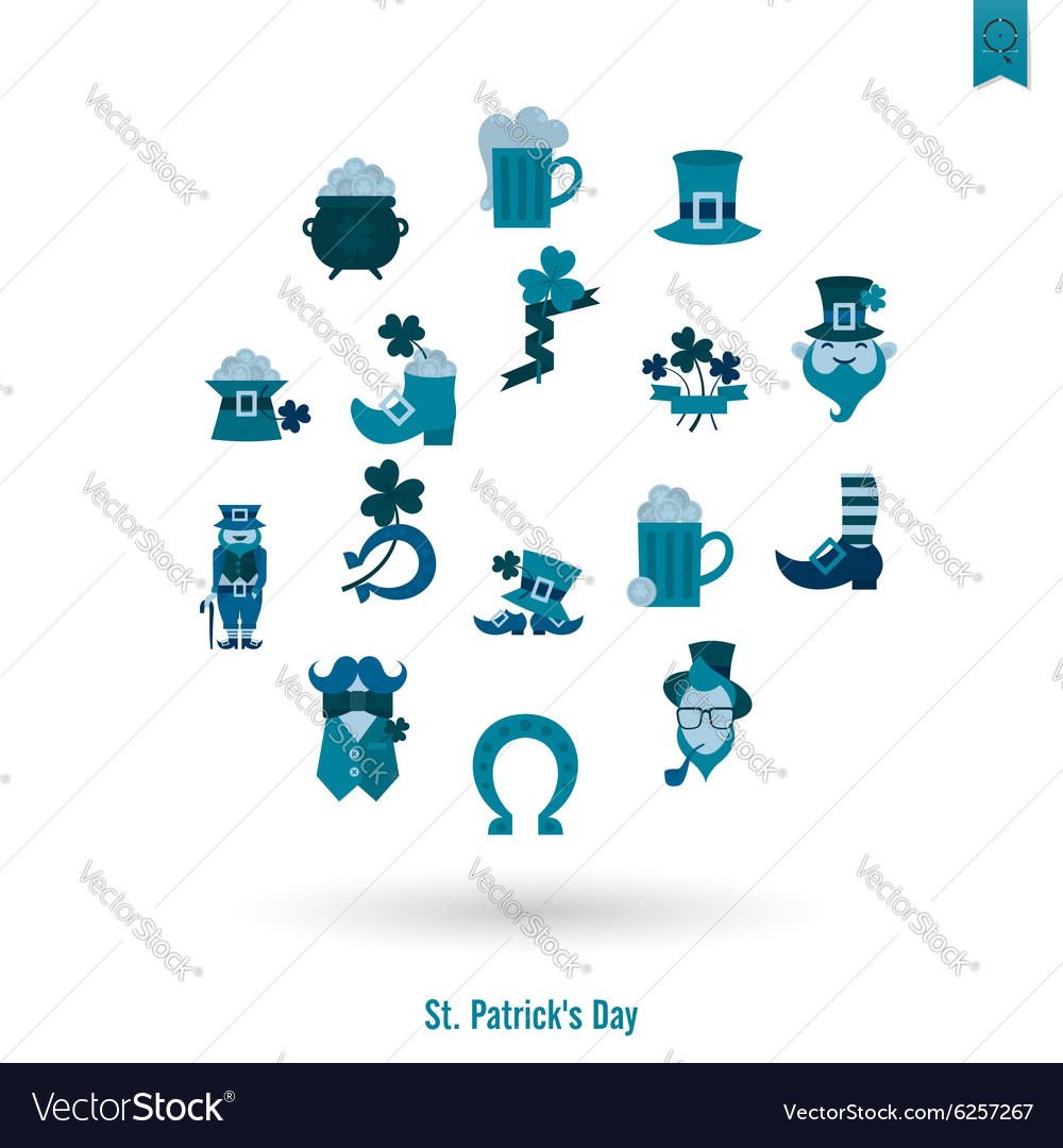 Saint Patricks Day Isolated Icon Set Royalty Free Vector