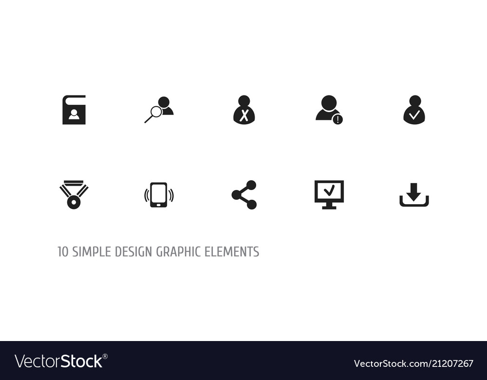 Set of 10 editable network icons includes symbols vector image Set of 10 editable network icons includes symbols