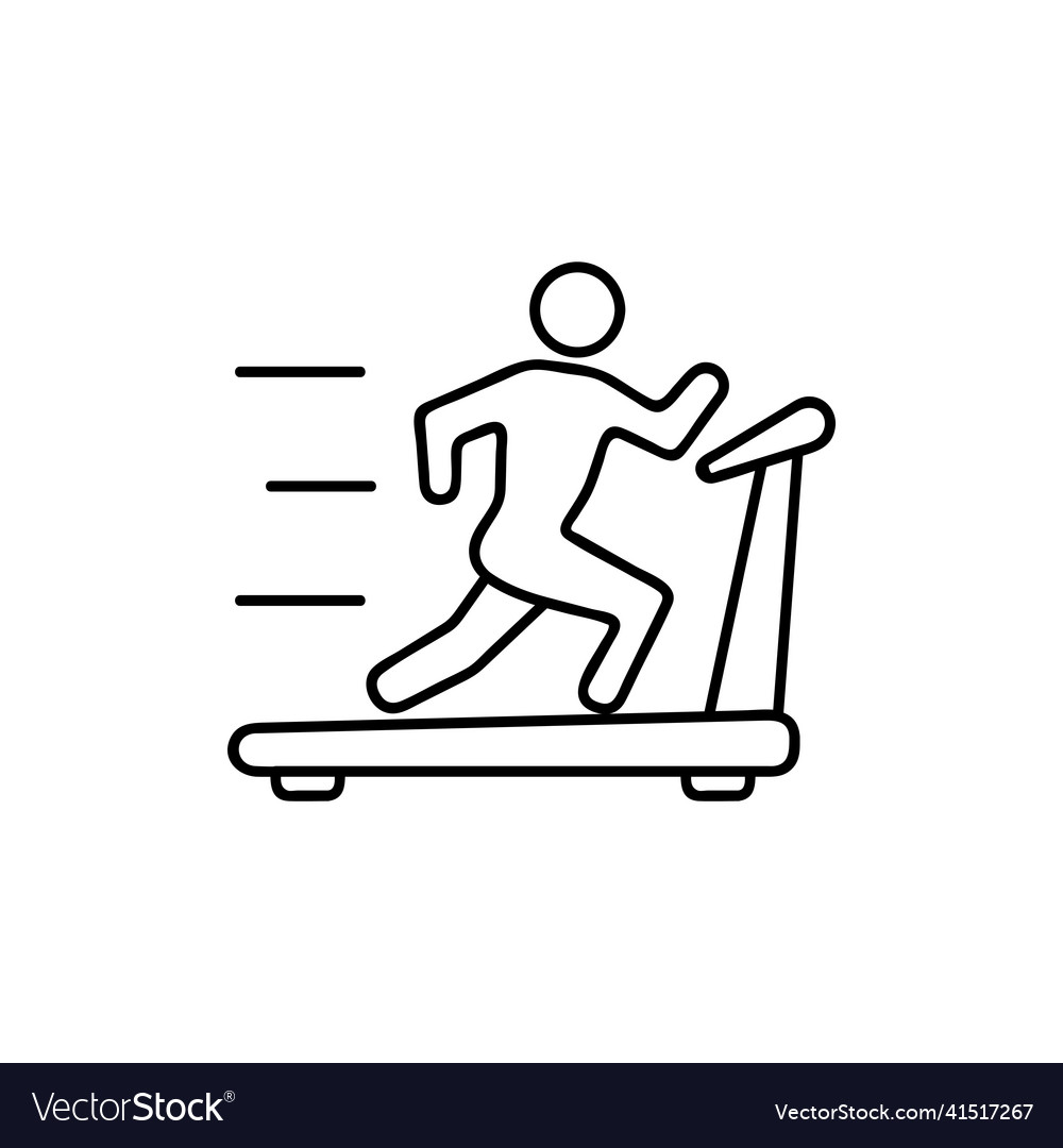 Treadmill linear icon thin line exercise machine vector image Treadmill linear icon thin line exercise machine