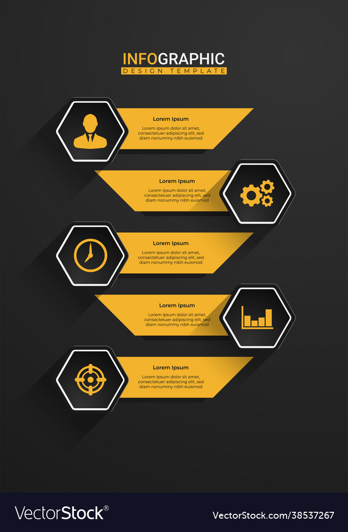 Trendy hexagonal options with icons