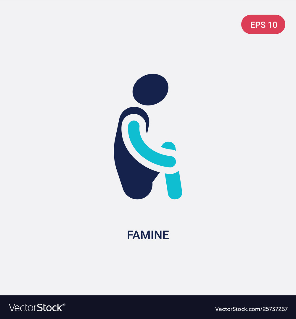 Two color famine icon from ecology Royalty Free Vector Image