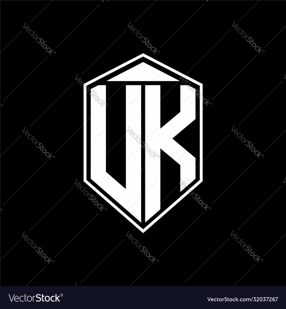 Uk logo monogram with emblem shape combination Vector Image