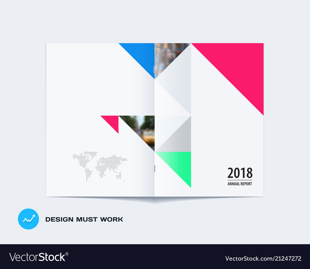 Abstract double-page brochure design triangular vector image Abstract double-page brochure design triangular