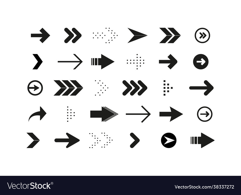 Arrows set arrow icon collection for web design Vector Image Arrows set arrow icon collection for web design