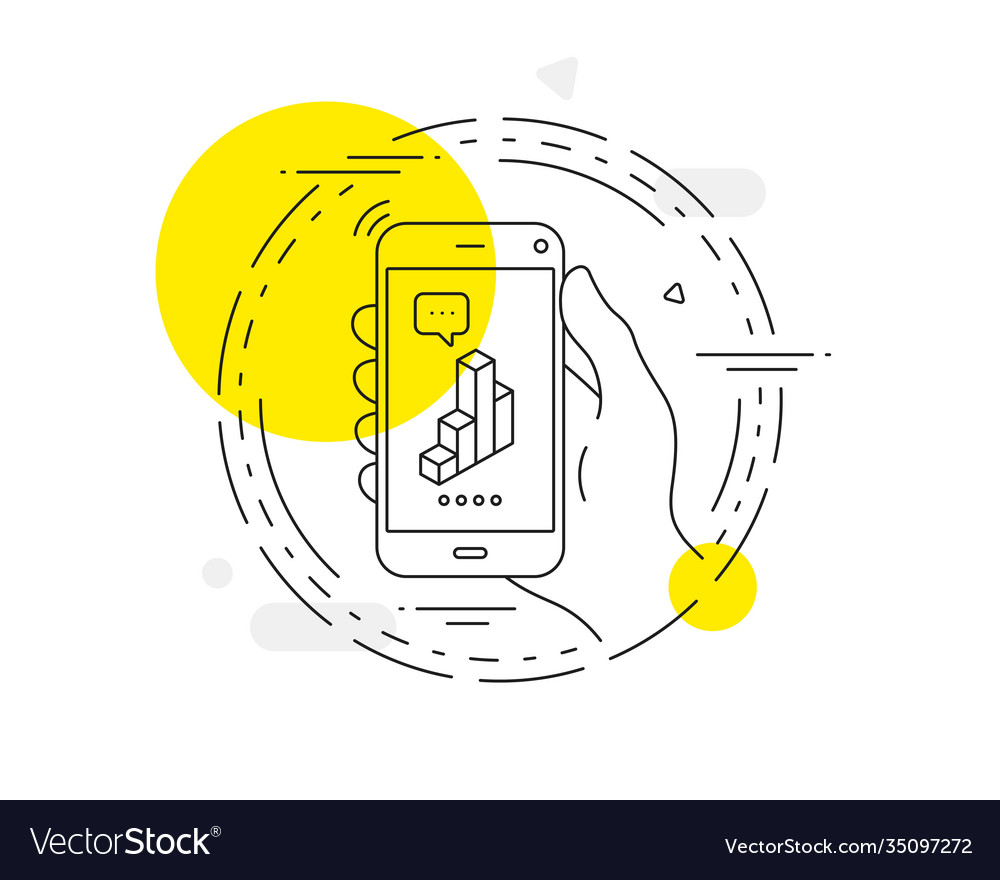 Diagram chart line icon column 3d graph sign vector image Diagram chart line icon column 3d graph sign