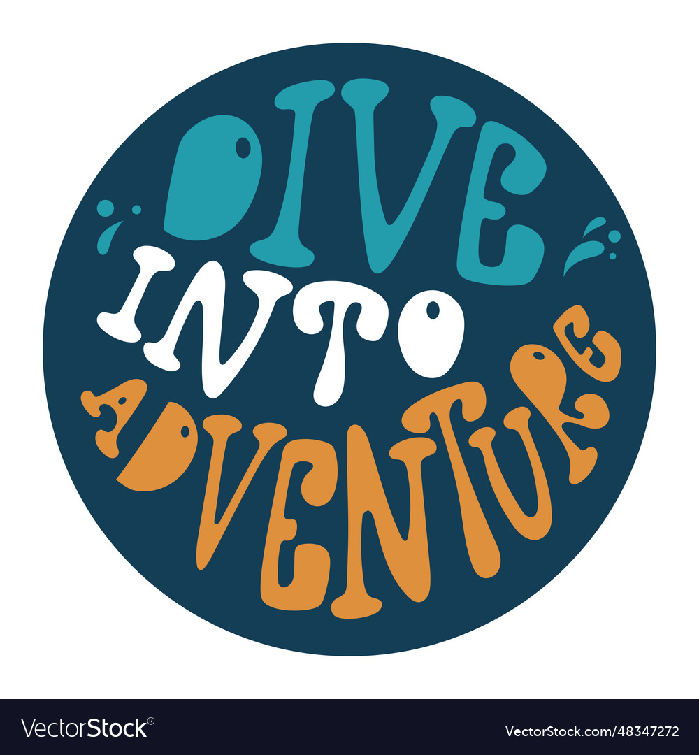 Dive into adventure composition in a round shape