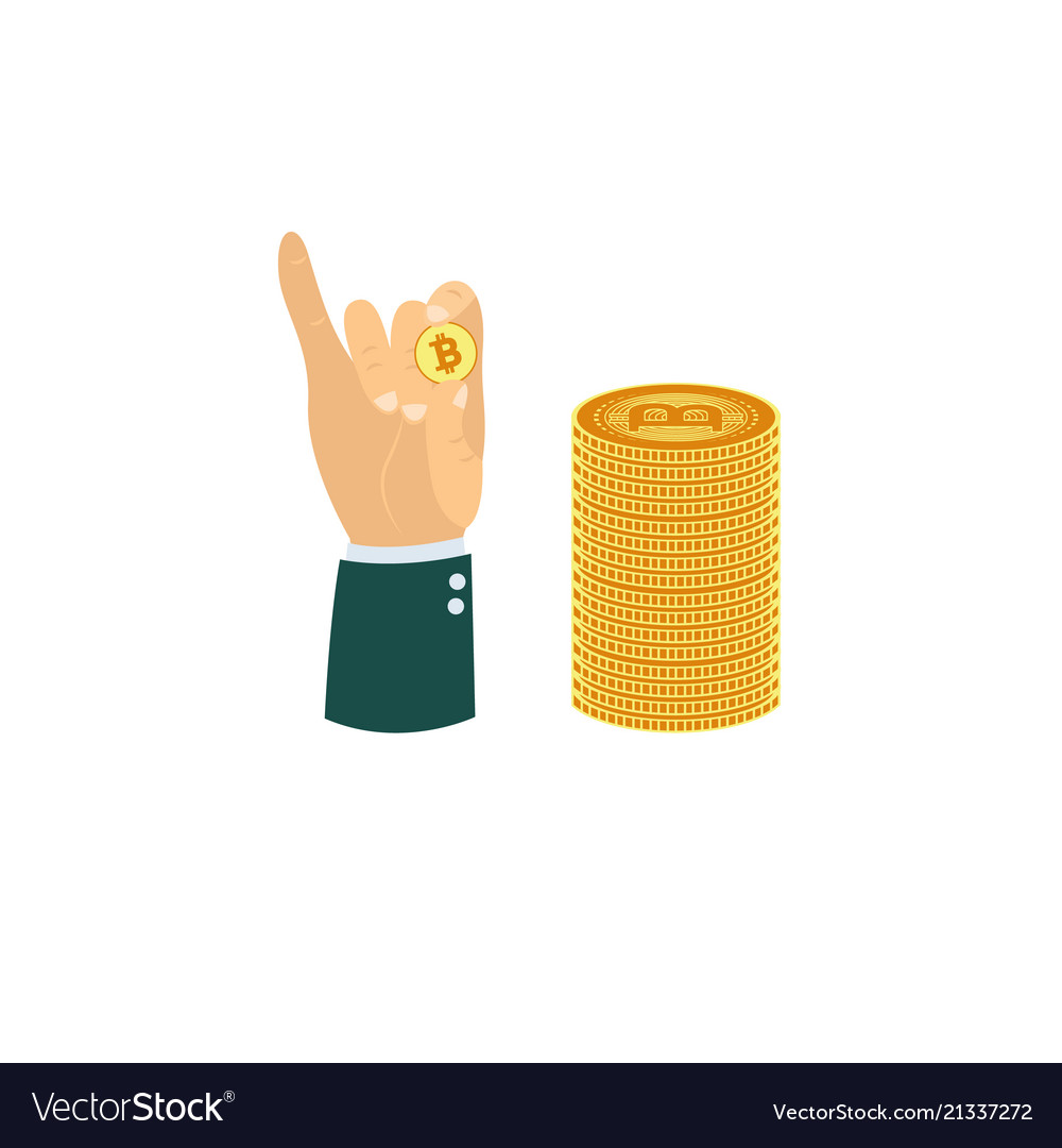 Flat bitcoin mining symbols set