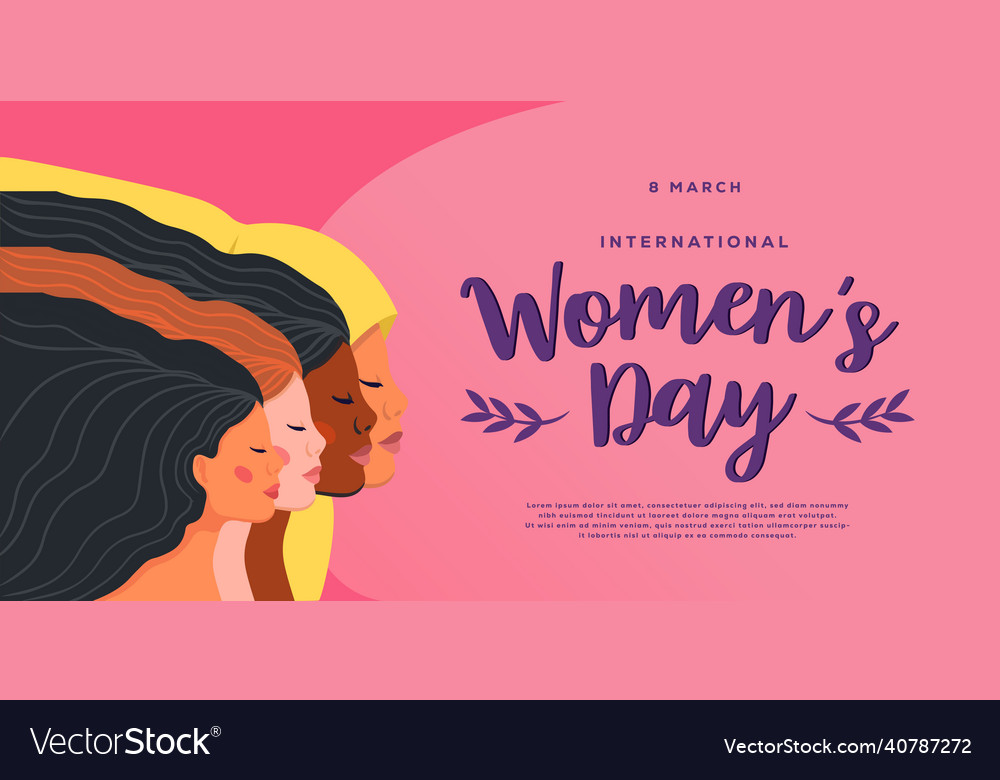 Happy international womens day with of four women Vector Image