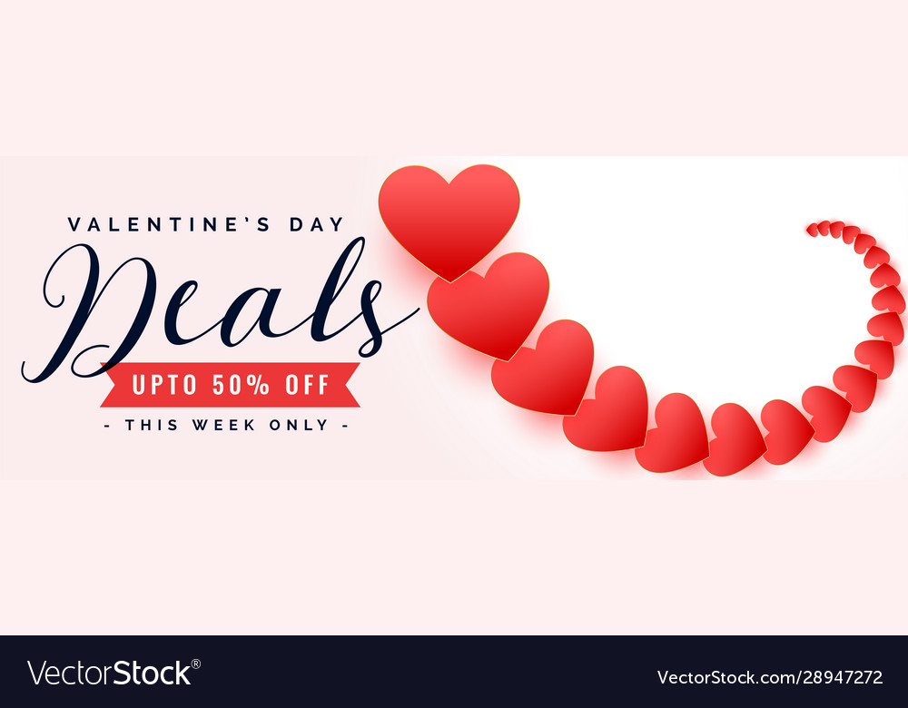 Happy valentines day sale and deal banner design Vector Image