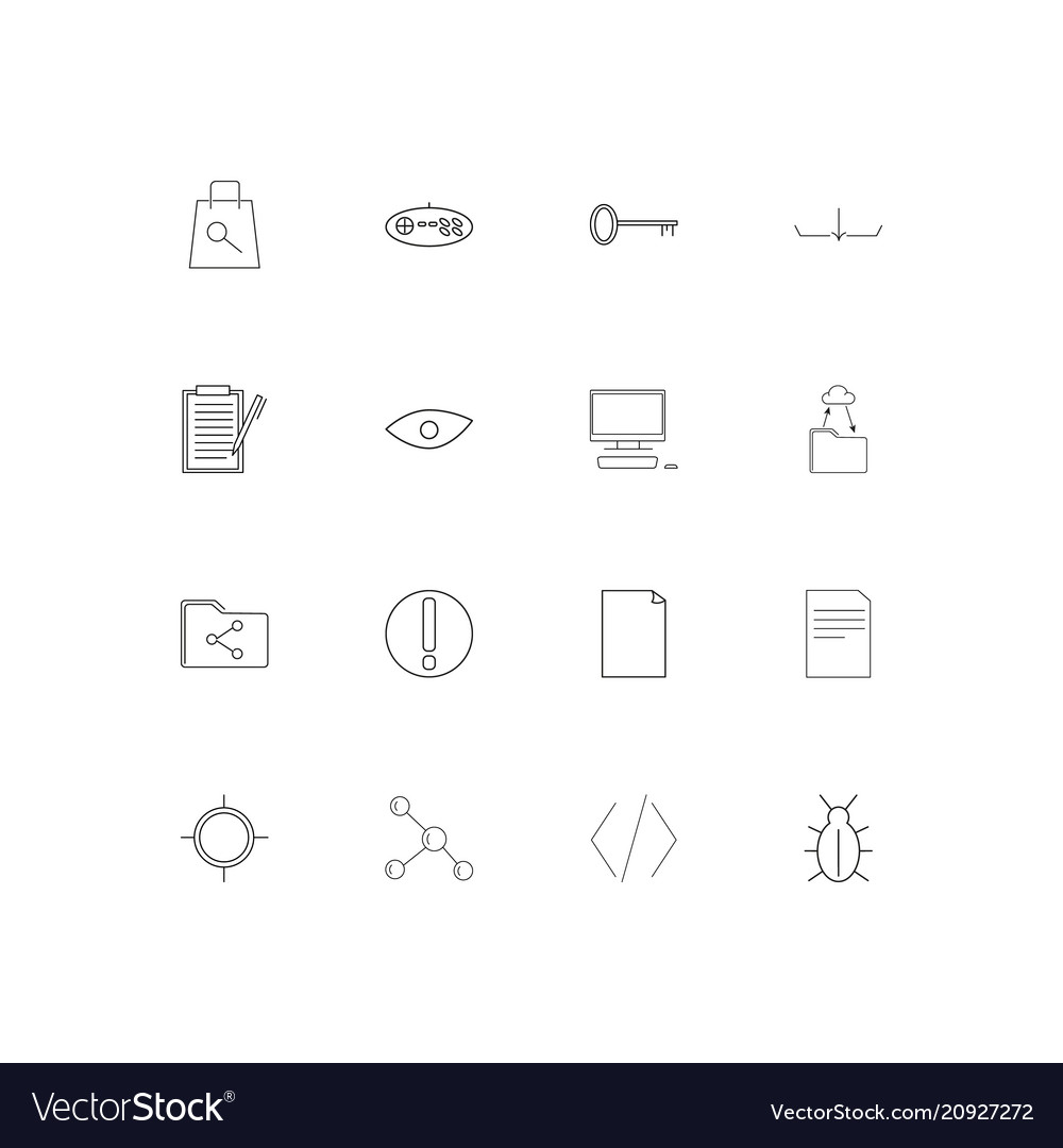 Internet technologies linear thin icons set