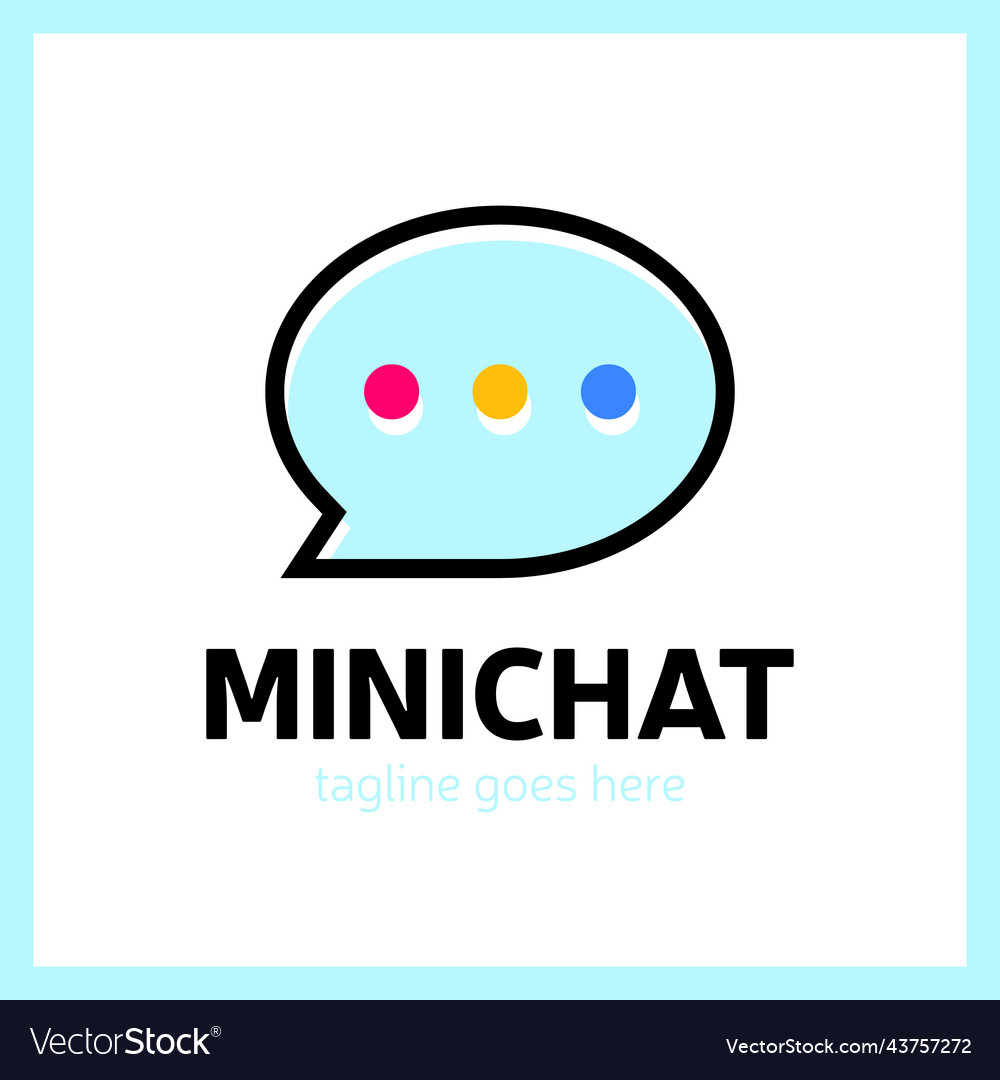 Mini chat logo Royalty Free Vector Image - VectorStock