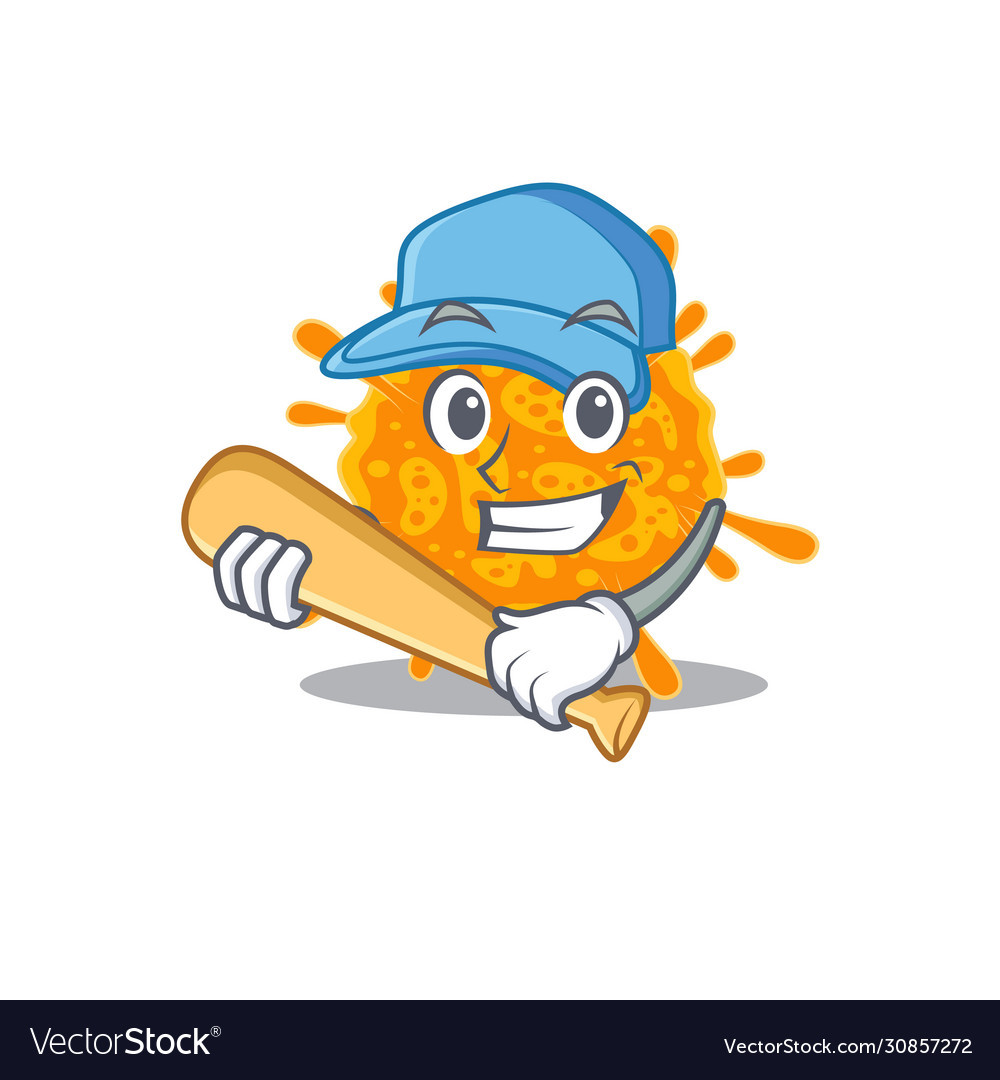 Bild nobecovirus Cartoon Charakter spielen vector image Bild nobecovirus Cartoon Charakter spielen