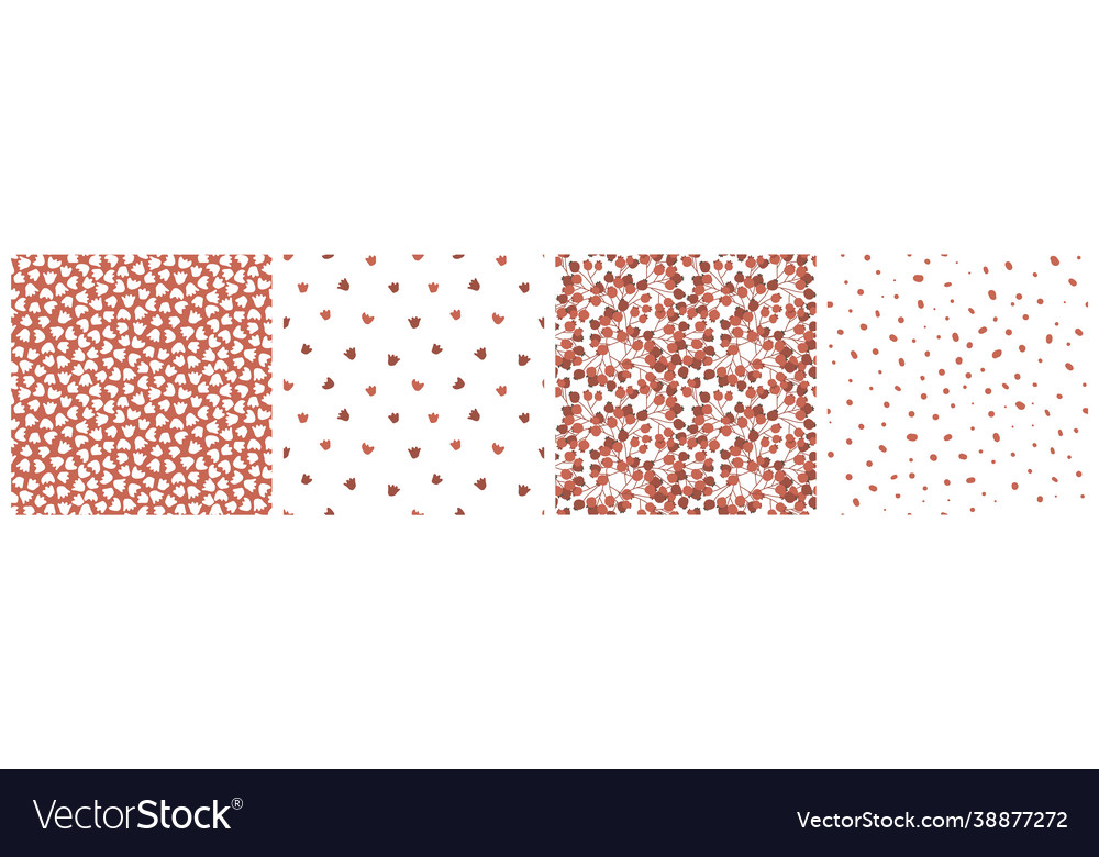 Seamless patterns viburnum rowan vector image Seamless patterns viburnum rowan