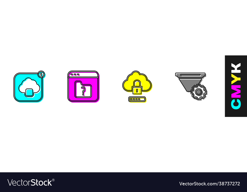 Set cloud technology data transfer file missing vector image Set cloud technology data transfer file missing