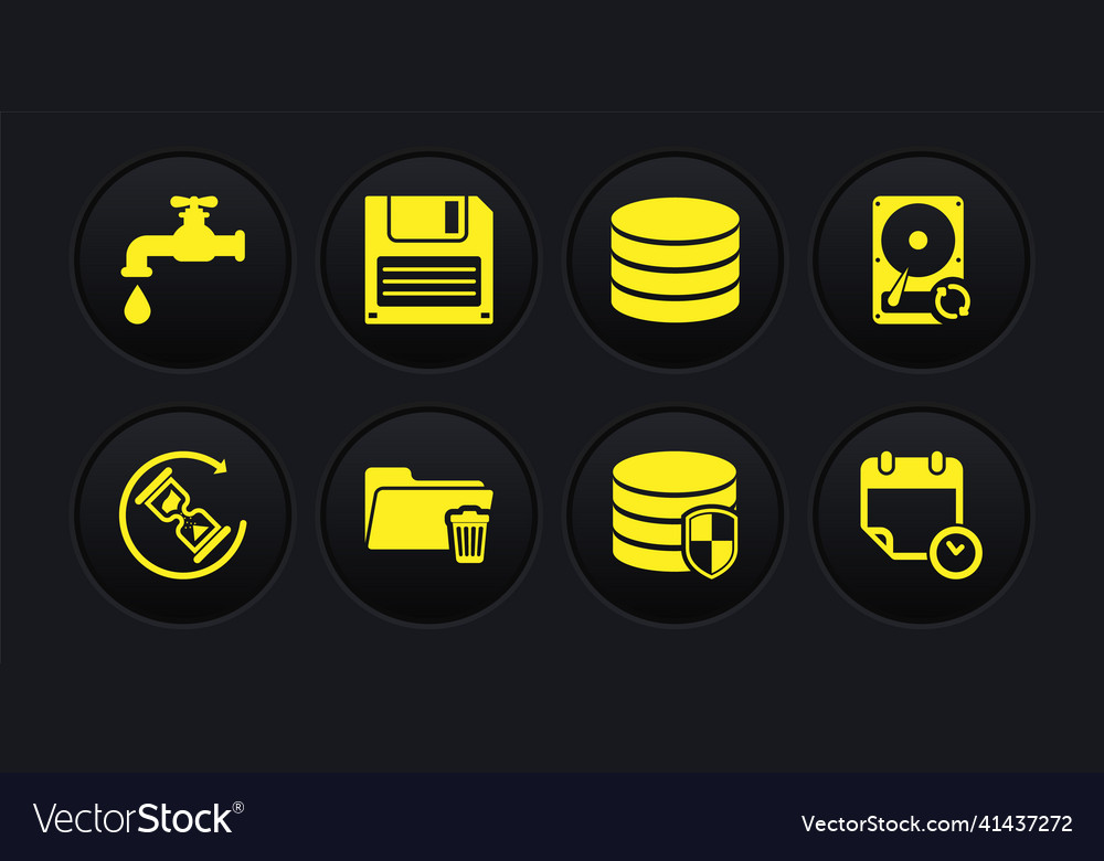 Set waiting hard disk drive hdd sync refresh vector image Set waiting hard disk drive hdd sync refresh
