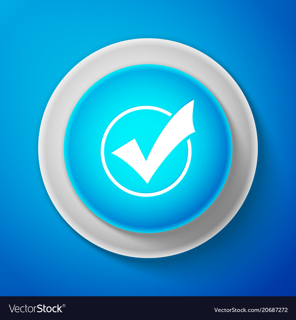 White check mark in round icon list button vector image White check mark in round icon list button