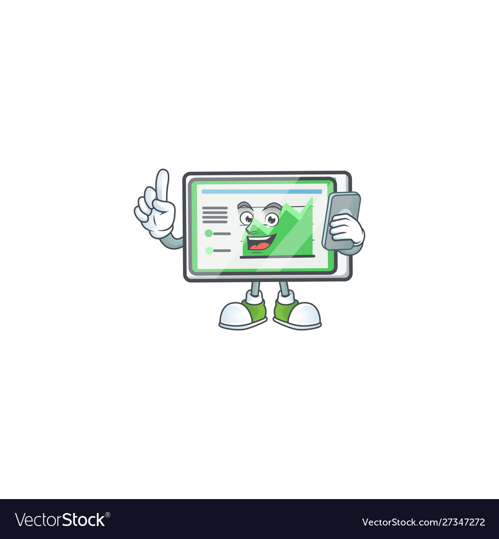 With phone up chart horizontal table for report Vector Image With phone up chart horizontal table for report