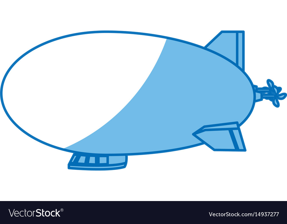 Airship zeppelin modern design flat style