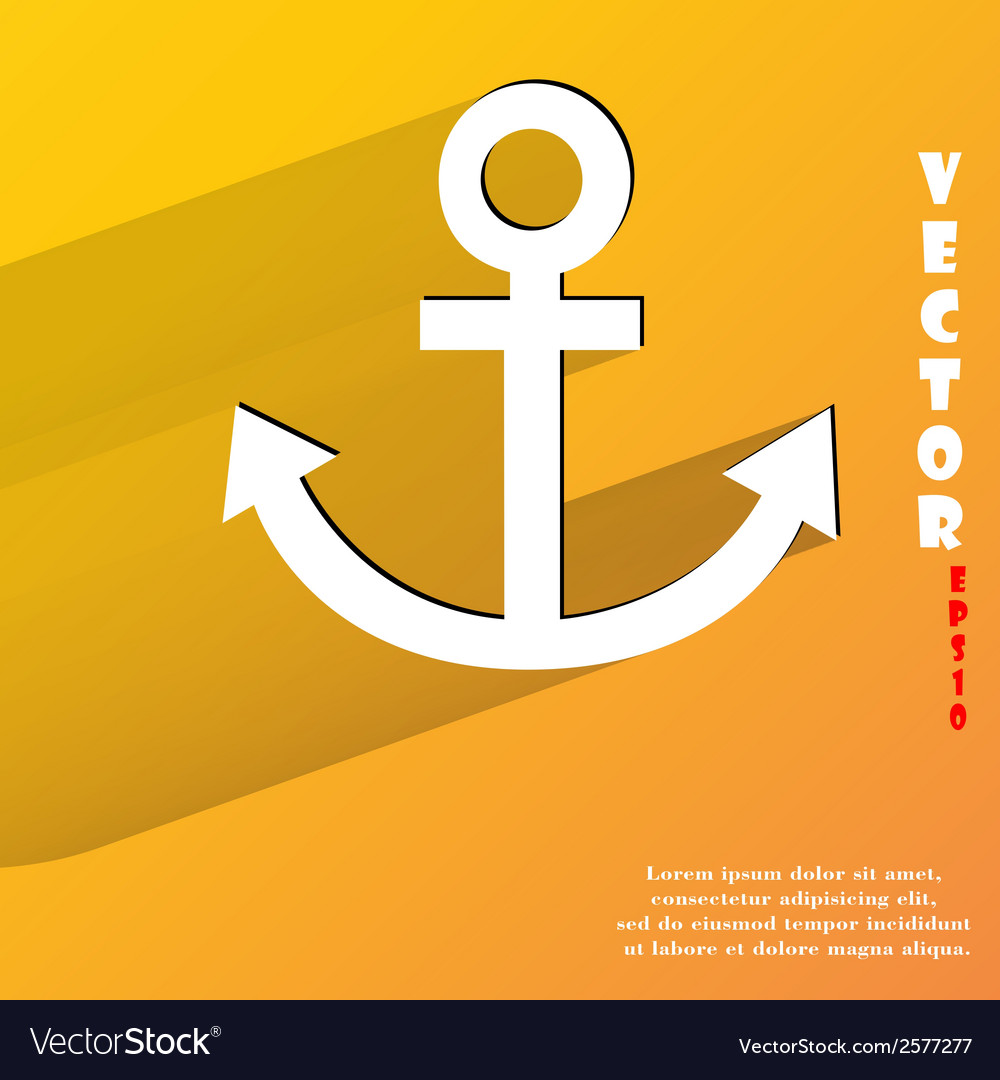 Anchor flat modern web button with long shadow