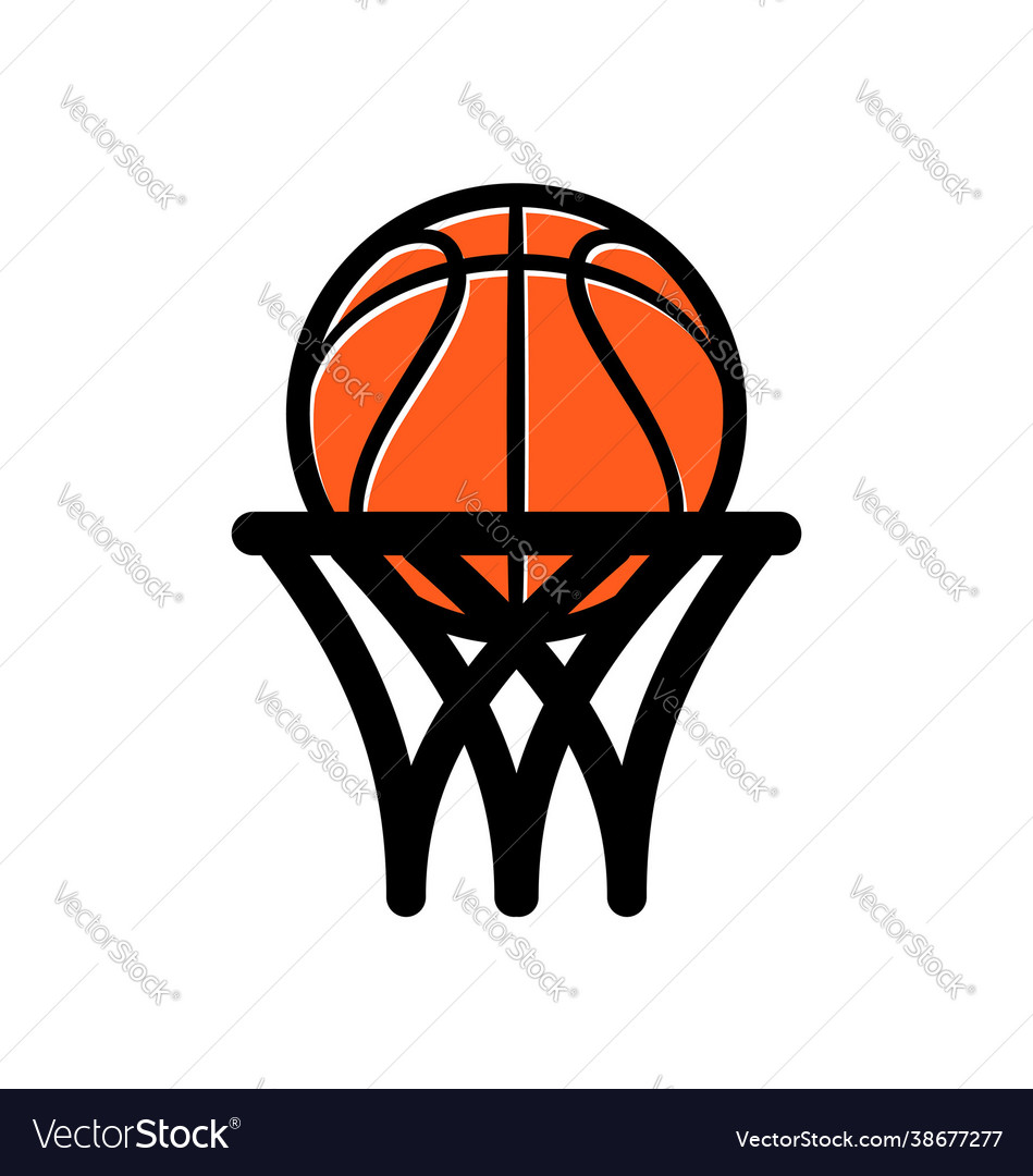 Basketball logo simple Royalty Free Vector Image