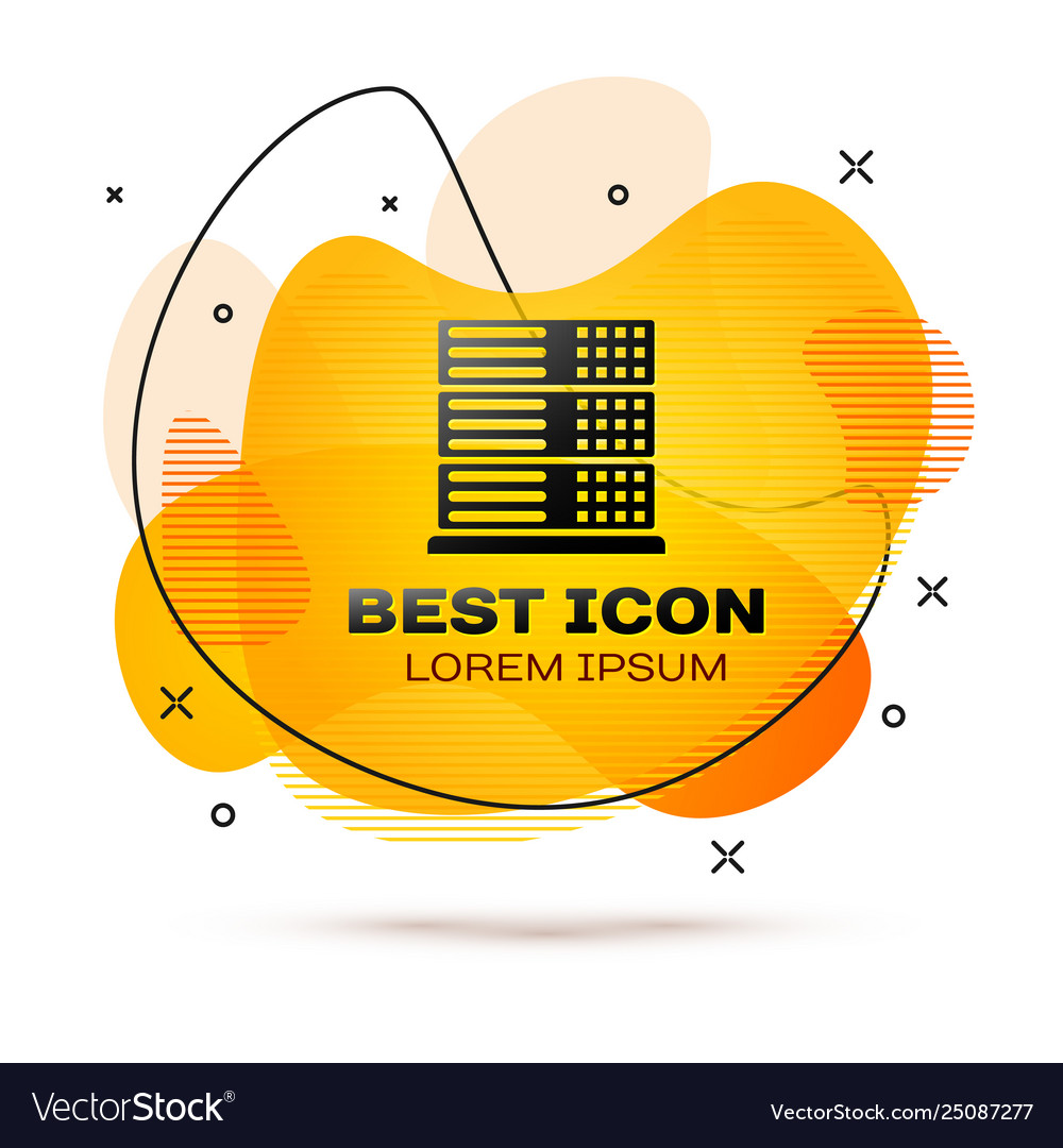 Black server data web hosting icon isolated vector image Black server data web hosting icon isolated