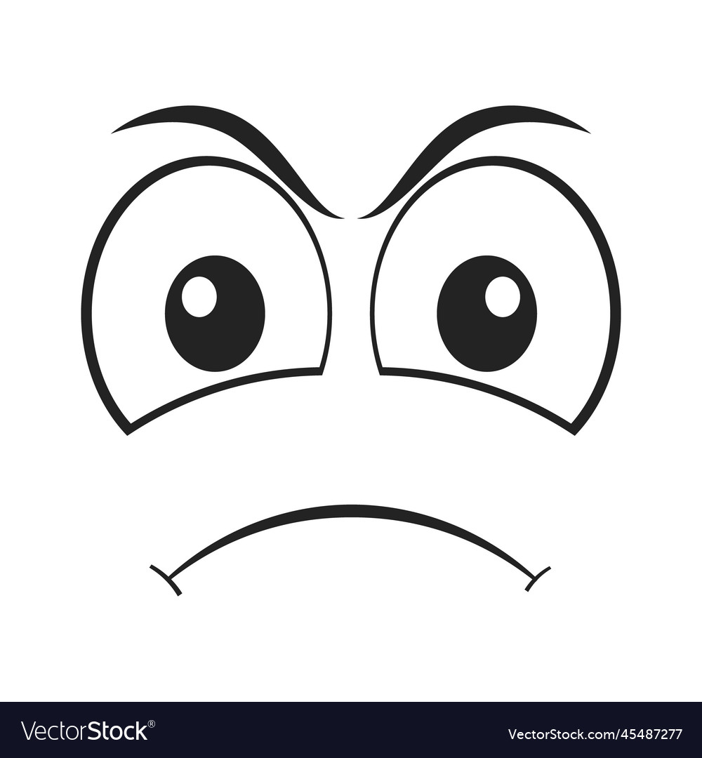 Cartoon angry face expression Royalty Free Vector Image