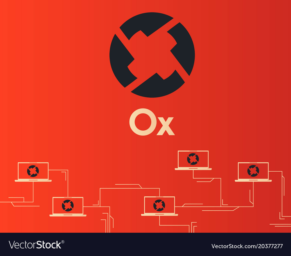 Cryptocurrency 0x blockchain technology style