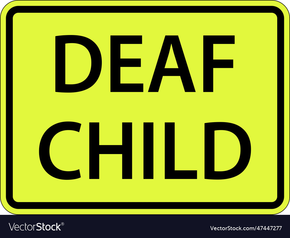 Deaf child sign on white background