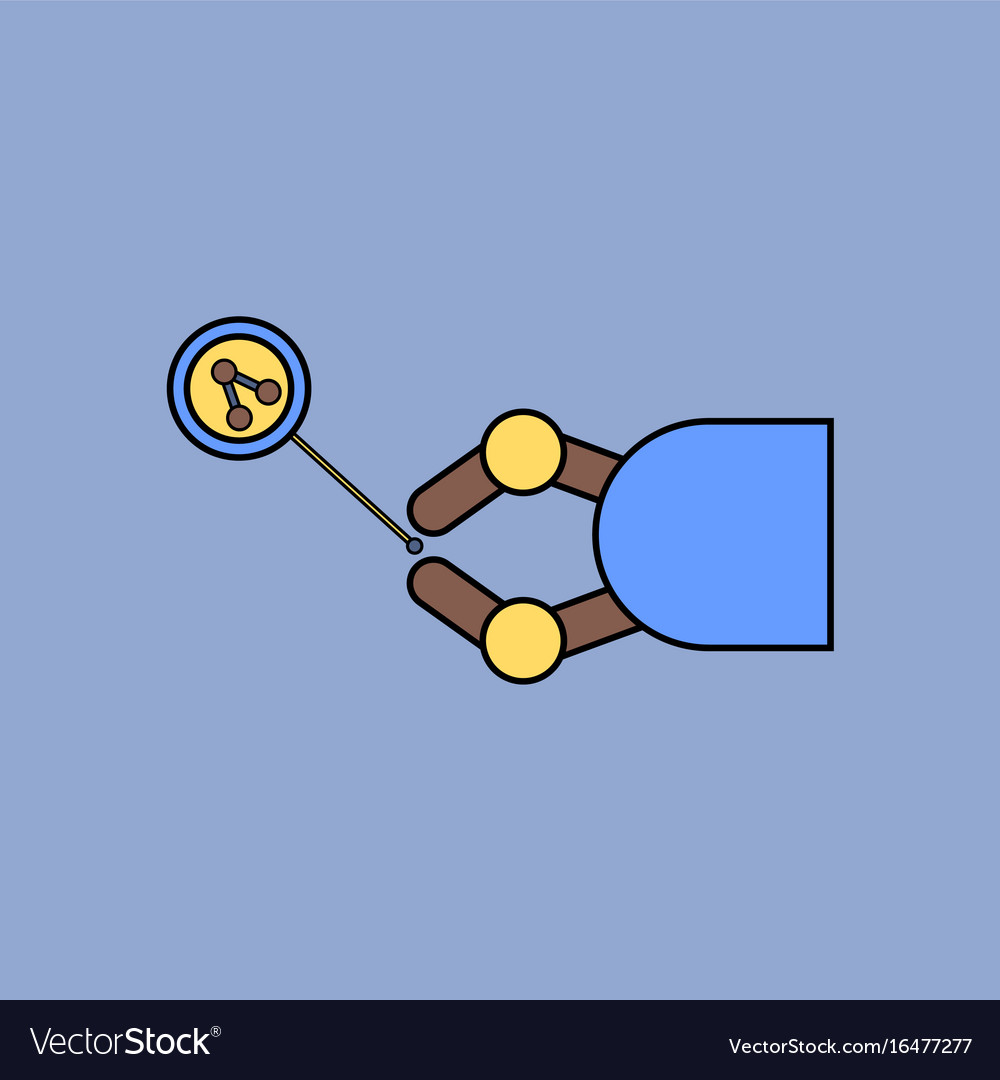Flat icon design collection molecules and robot