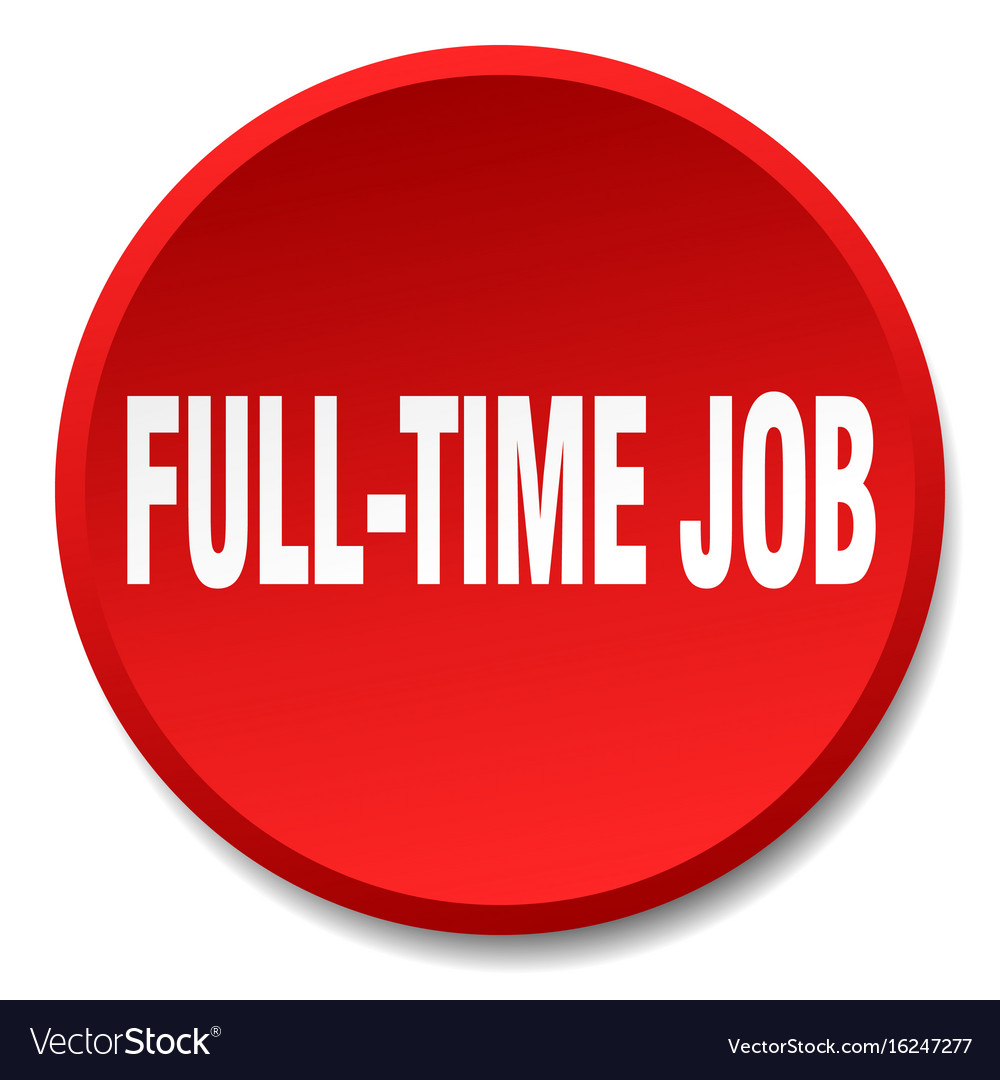 Full-time job red round flat isolated push button