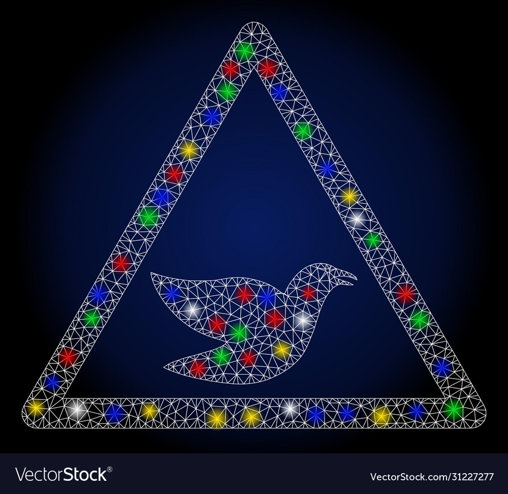 Glowing mesh 2d bird warning with color light