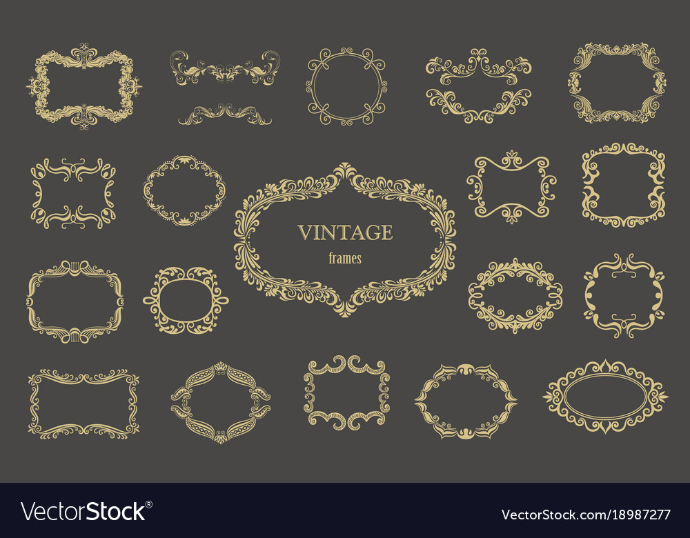 Gold Floral Vintage Frames & Monograms