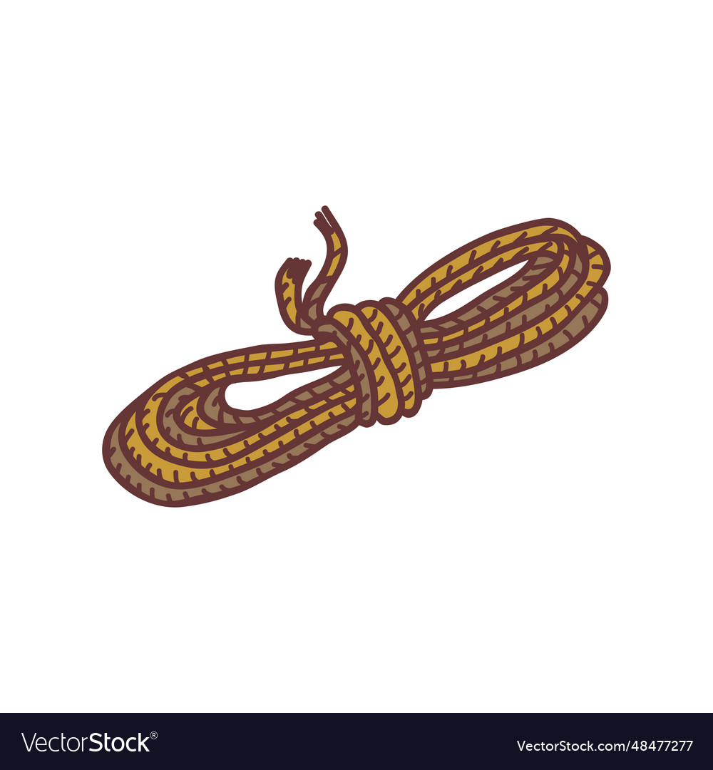 Hand drawn rope sketch colored Royalty Free Vector Image