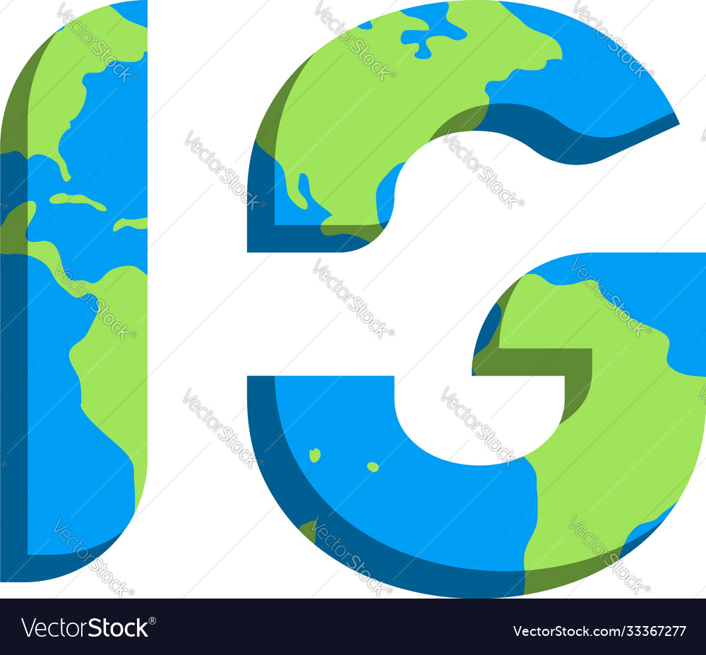 Initial ig logo design with world map style