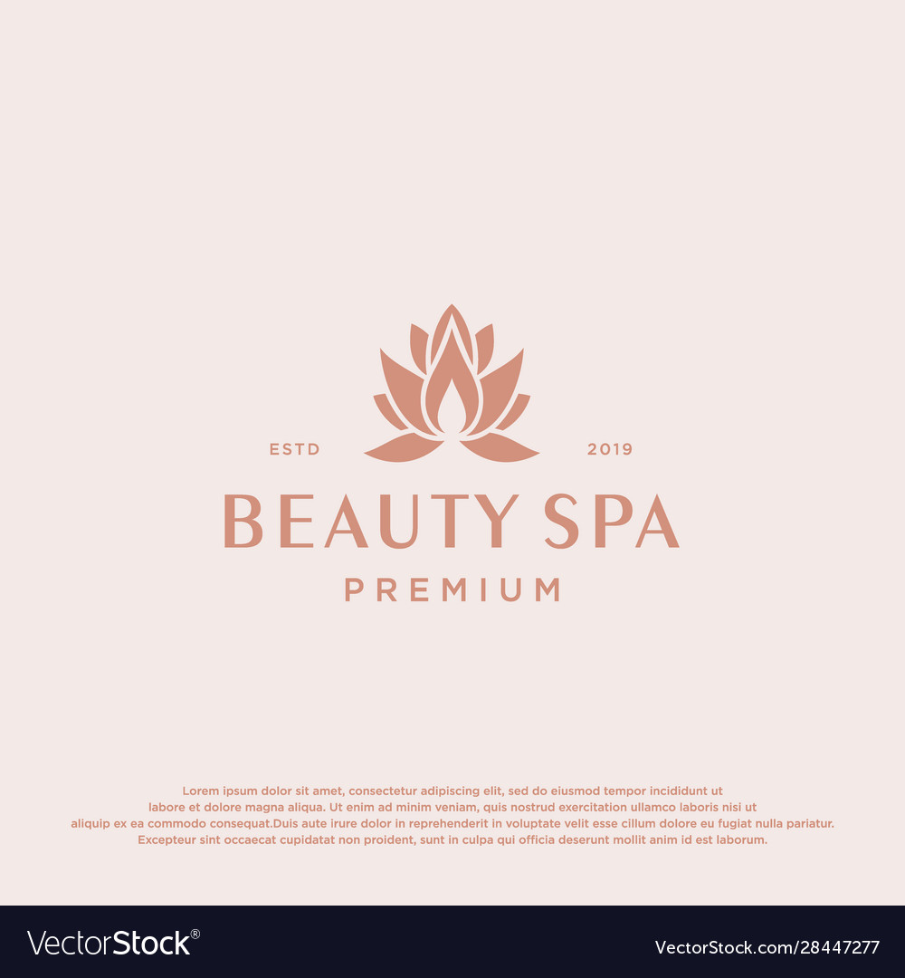 Lotus flower logo abstract beauty spa salon vector image