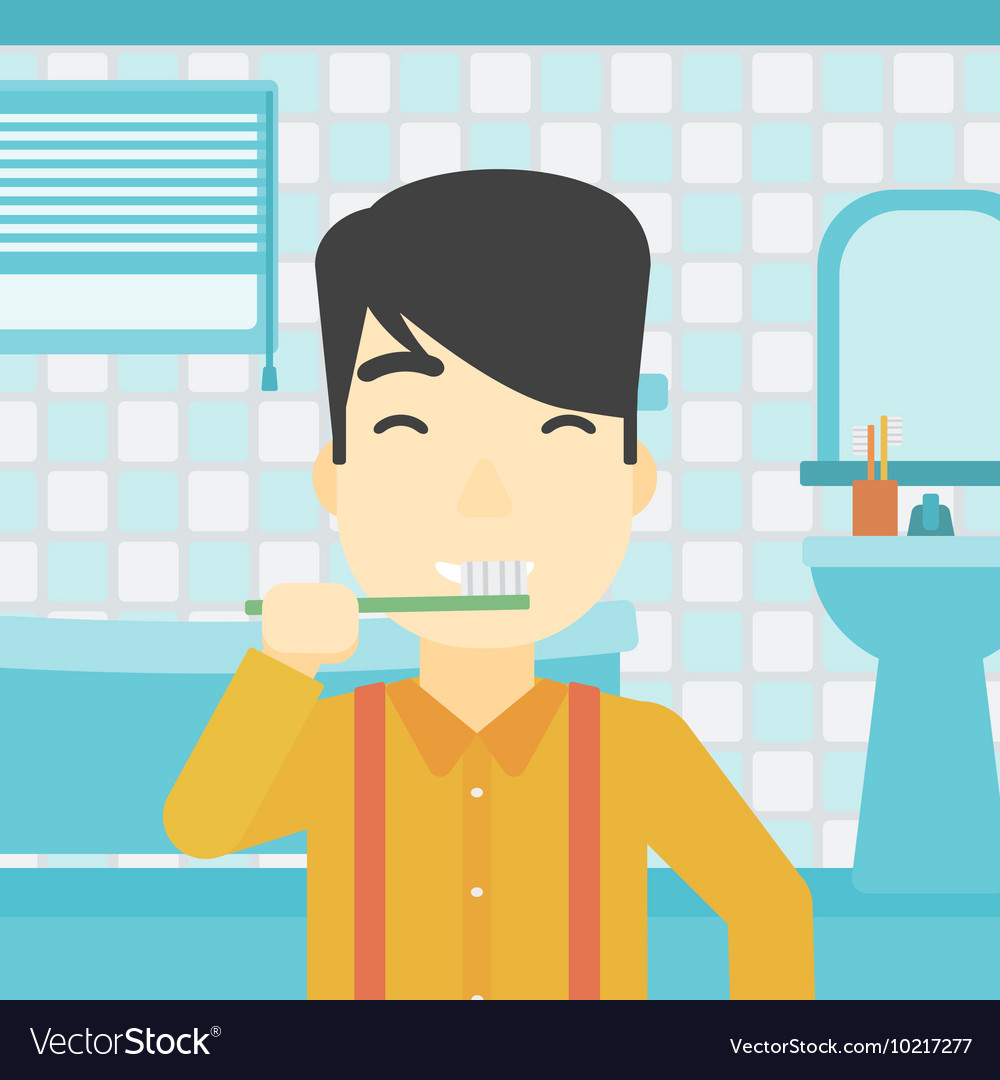 Man brushing teeth Royalty Free Vector Image - VectorStock